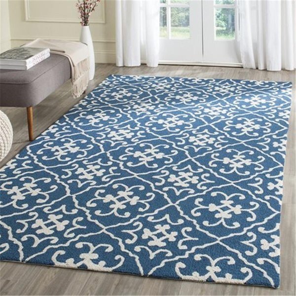 Four Seasons Hand Hooked Rectangle Rug- Navy - Ivory- 5 x 8 ft., Safavieh, Mfr#: FRS243H-5